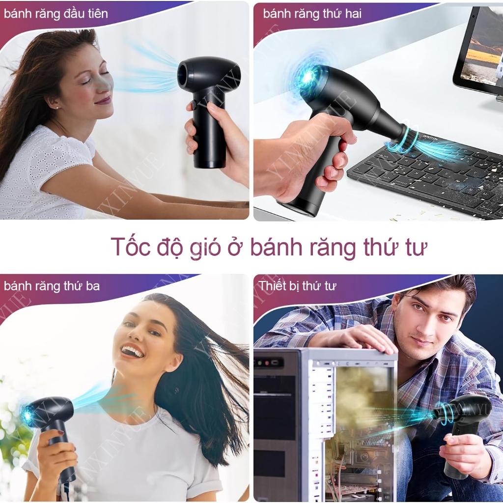 Máy hút bụi khí nén 130000RPM 3 Spee Máy thổi khí Bàn phím làm sạch có đèn LED để khử bụi Máy tính làm sạch