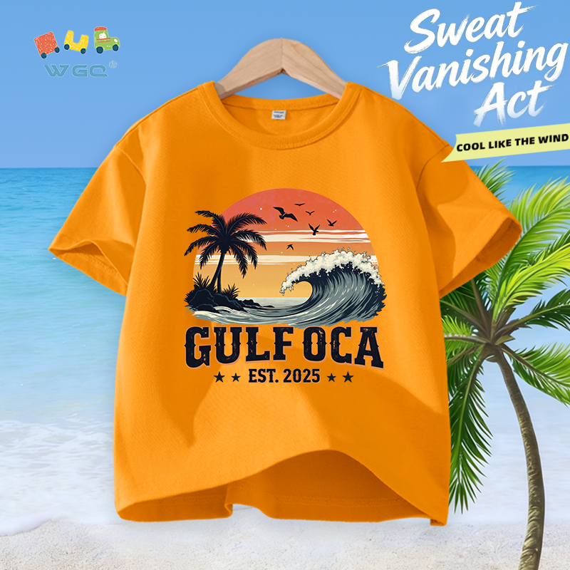 W.G.Q Áo thun bé trai，vải 100% Cotton in phong cảnh，mềm mại thoải mái，thấm mồ hôi thoáng khí，phong cách bán chạy mùa hè