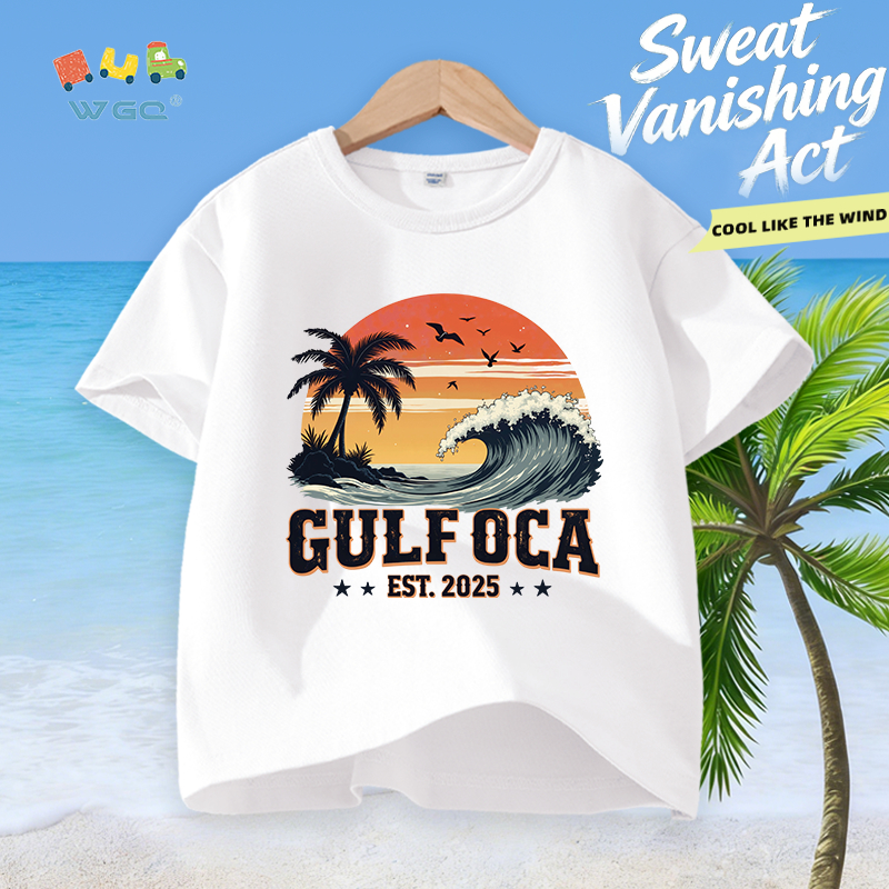 W.G.Q Áo thun bé trai，vải 100% Cotton in phong cảnh，mềm mại thoải mái，thấm mồ hôi thoáng khí，phong cách bán chạy mùa hè