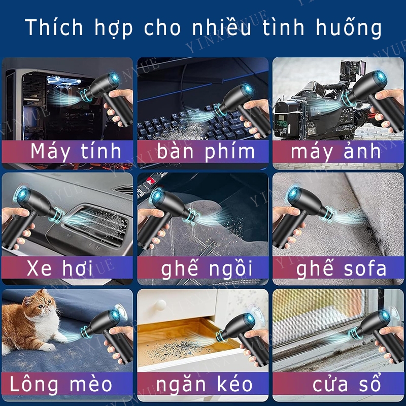 Mới 130000Máy thổi khí RPM Máy thổi khí Mini Turbo không dây Máy thổi bụi điện cho máy tính