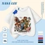 Áo thun Cotton trắng nguyên chất thoáng khí cho trẻ em của NASA Plui Puppy In hợp thời trang 3-16 tuổi Bé trai bé gái tay ngắn thông thường 2