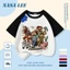 Áo thun Cotton trắng nguyên chất thoáng khí cho trẻ em của NASA Plui Puppy In hợp thời trang 3-16 tuổi Bé trai bé gái tay ngắn thông thường 2