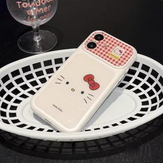 Sweet Girly Bảo Vệ Toàn Diện Ống Kính Hoạt Hình Dễ Thương Kẻ Sọc Hellokitty Acrylic Ốp Lưng Điện Thoại iPhone 17Promax 17Pro 15 16 Pro Max Vỏ Nữ Chống Sốc