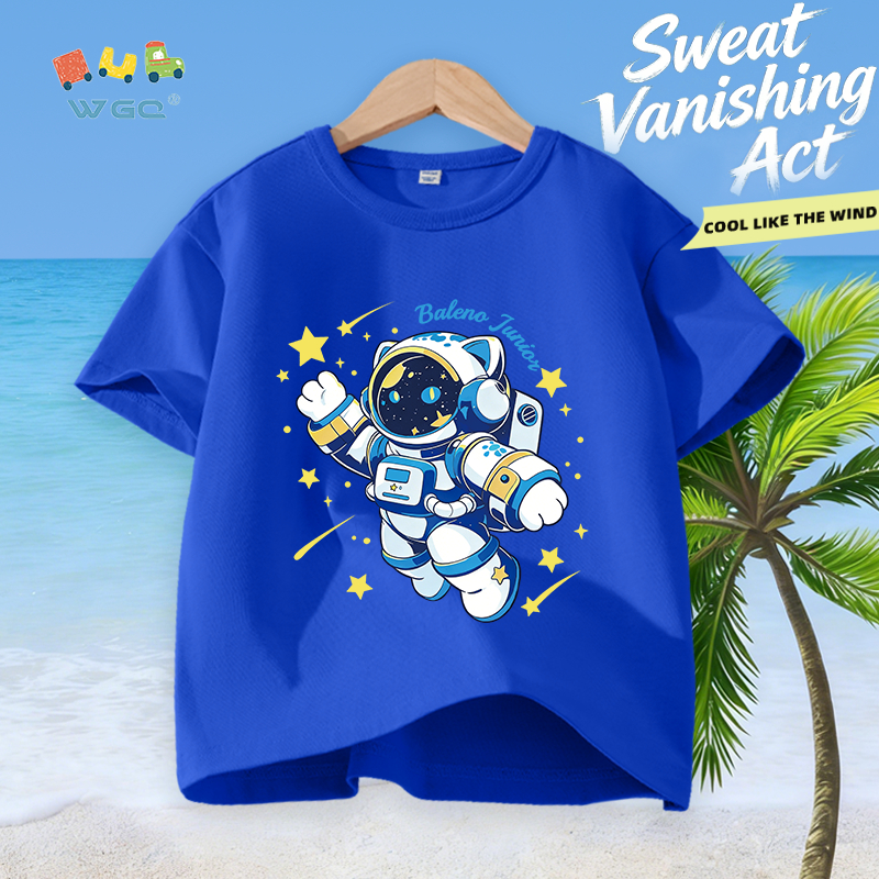 W.G.Q Áo thun bé trai，100% vải cotton in hình astronaut không gian，mềm mại thoải mái，thấm mồ hôi thoáng khí，bán chạy mùa hè
