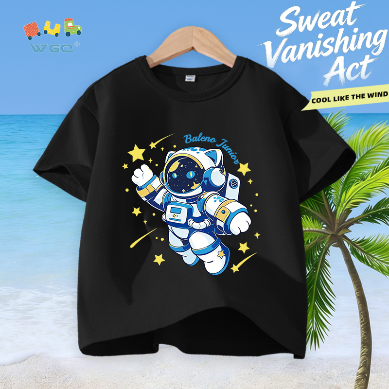 W.G.Q Áo thun bé trai，100% vải cotton in hình astronaut không gian，mềm mại thoải mái，thấm mồ hôi thoáng khí，bán chạy mùa hè