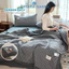 Chăn cotton Abraca Dabra mỏng mềm mại thoải mái thoáng khí in họa tiết kẻ sọc caro đơn giản 1m5 1m8 2m