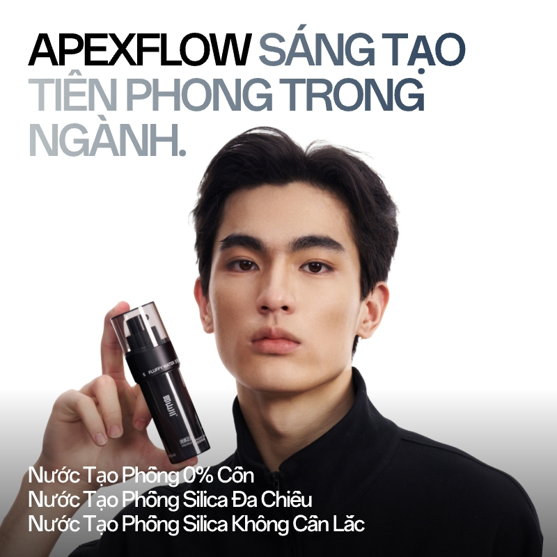 ApexFlow Nước Tạo Phồng Bồng Bềnh Mới - Không Cồn Hương Thơm Độc Quyền, Giữ Nếp Lâu Cho Mọi Loại Tóc