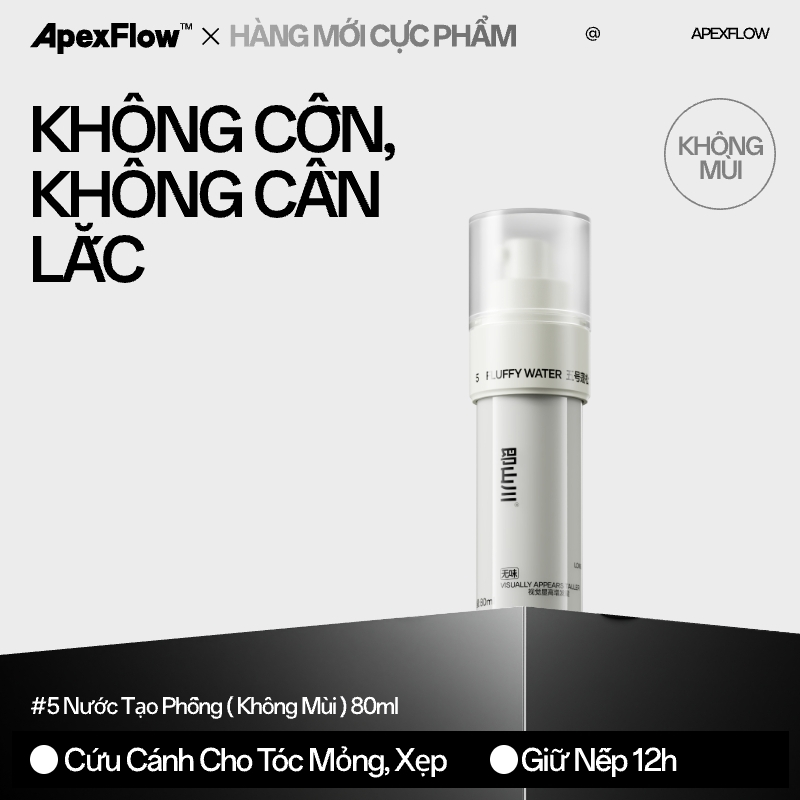 ApexFlow Nước Tạo Phồng Bồng Bềnh Mới - Không Cồn Hương Thơm Độc Quyền, Giữ Nếp Lâu Cho Mọi Loại Tóc