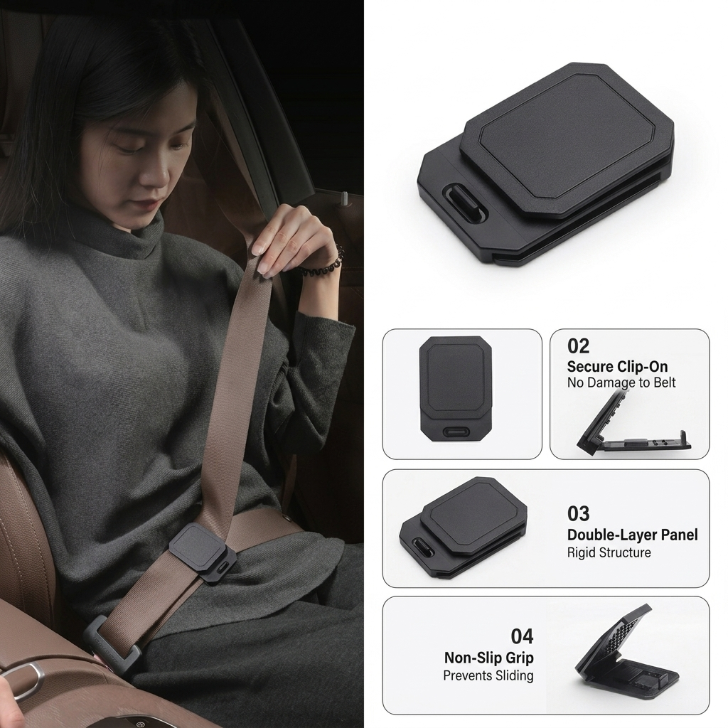 Kẹp dây an toàn ô tô SEAMETAL giữ dây an toàn với giới hạn cố định điều chỉnh đa hướng thoải mái lái xe khóa an toàn tự động