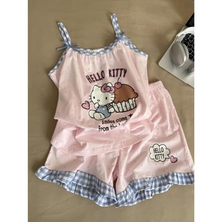 Bộ đồ ngủ nữ họa tiết hoạt hình đáng yêu, thoải mái cho giấc ngủ