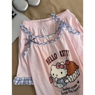 Bộ đồ ngủ nữ họa tiết hoạt hình đáng yêu, thoải mái cho giấc ngủ