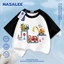 Áo thun ngắn tay màu xanh đậm dành cho trẻ em Phong cách NASA Cotton nguyên chất Vải thoáng khí Họa tiết ô tô và máy xúc Phiên bản rộng rãi Phong cách đường phố Thích hợp cho bé 3-16 tuổi