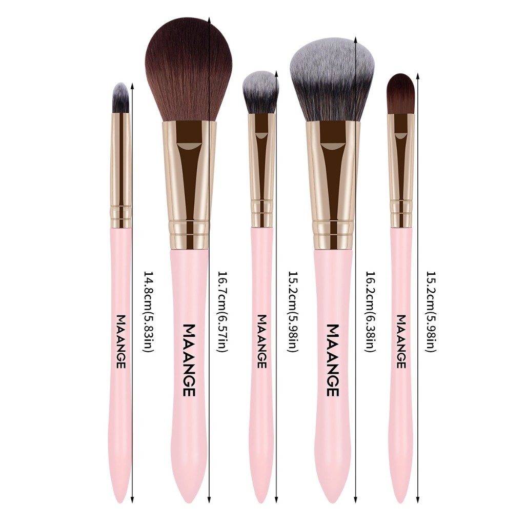 MAANGE 5 Bộ cọ trang điểm Bộ cọ phấn má hồng cao cấp Bộ cọ phấn mắt và túi trang điểm 52184