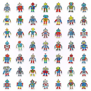 Bộ 50 Robot Kawaii Graffiti Miếng Dán DIY Taptop Ván Trượt Hành Lý Chống Thấm Nước Hoạt Hình Miếng Dán Đồ Chơi Trẻ Em