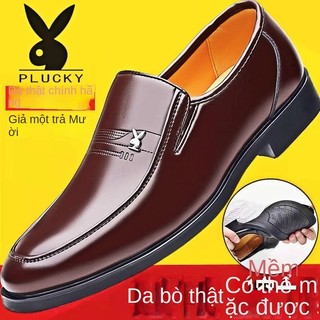 [100% Da bò nguyên chất] Ưu đãi đặc biệt Giải phóng mặt bằng da thật Da bò Công sở Giày da trang trọng Nam Đế mềm Ngón chân tròn Giày bố