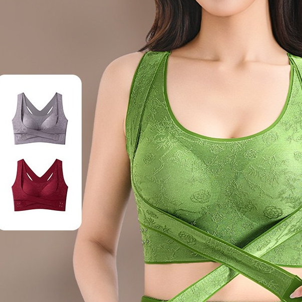 Quần lót phong cách Trung Quốc dành cho nữ Tập hợp thể thao Áo ngực định hình chéo