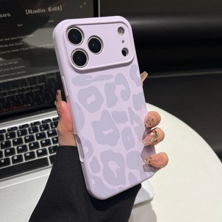 In hình con báo tím thích hợp cho vỏ điện thoại Apple 17, ống kính silicon lỏng iPhone 17 16, 15, 14 Pro Max bao gồm tất cả vỏ bảo vệ mờ chống rơi