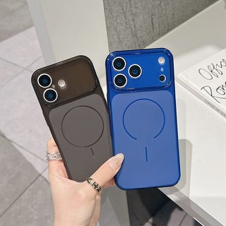 Ốp điện thoại TPU mờ cửa sổ lớn màu xanh mới phù hợp cho iPhone 11 12 13 14 15 16 17 Pro Max bao gồm tất cả vỏ mềm silicon chống rơi