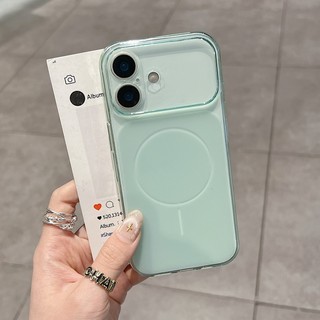 Ốp điện thoại TPU mờ cửa sổ lớn màu xanh lá cây mới phù hợp cho iPhone 11 12 13 14 15 16 17 Pro Max bao gồm tất cả vỏ mềm silicon chống rơi