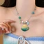 Vòng cổ gradient seashell đính hạt sao biển, ngọc trai acrylic, phù hợpwear cho bãi biển và thời trang đại dương