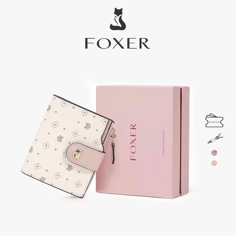 FOXER Bóp nữ nhiều ngăn Phong cách hàn quốc thời trang nữ công sở Da tổng hợp