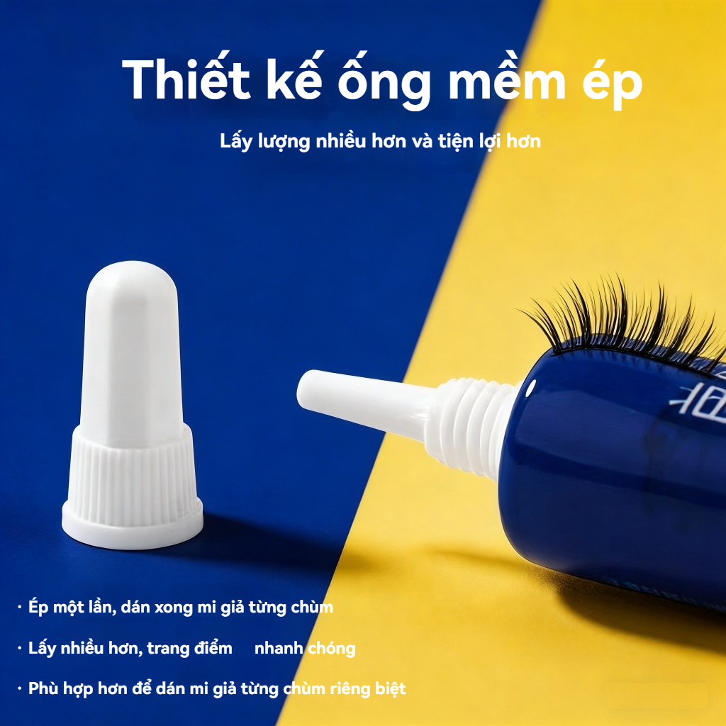 Keo dán mi giả trong màu suốt khô nhanh không mùi, dung tích 7 gam siêu lớn siêu dính bền cực lâu chống nước chống mồ hôi vô hình không phản chiếu ánh sáng dịu nhẹ không kích ứng