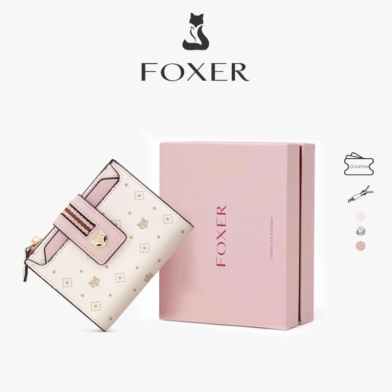 FOXER Ví Nữ Phong Cách Hàn Quốc Xuân/Hè Nhỏ Gọn Và Tiện Dụng Thiết Kế Nhiều Ngăn Chất Liệu Da Cao Cấp