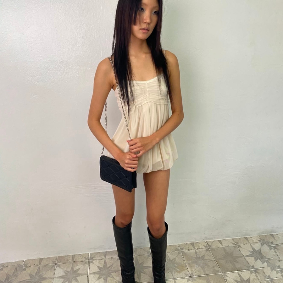 Clothing Lưới Thoáng Mát Nữ Mùa Hè Phong Cách Y2K