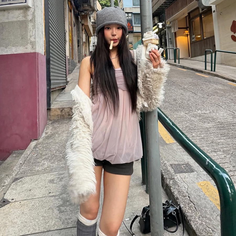 Clothing Lưới Thoáng Mát Nữ Mùa Hè Phong Cách Y2K
