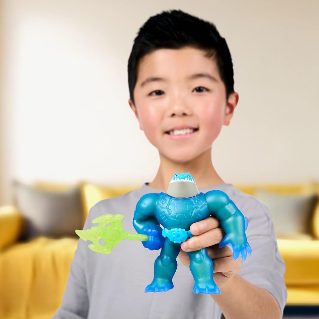 Heroes of Goo Jit Zu Meteor Madness, Co Giãn Battle Thrash Nhân vật hành động sưu tập, với Squishy Goo Filling & Power Trident độc đáo, Đồ chơi giác quan xúc giác kéo dài đến 3X