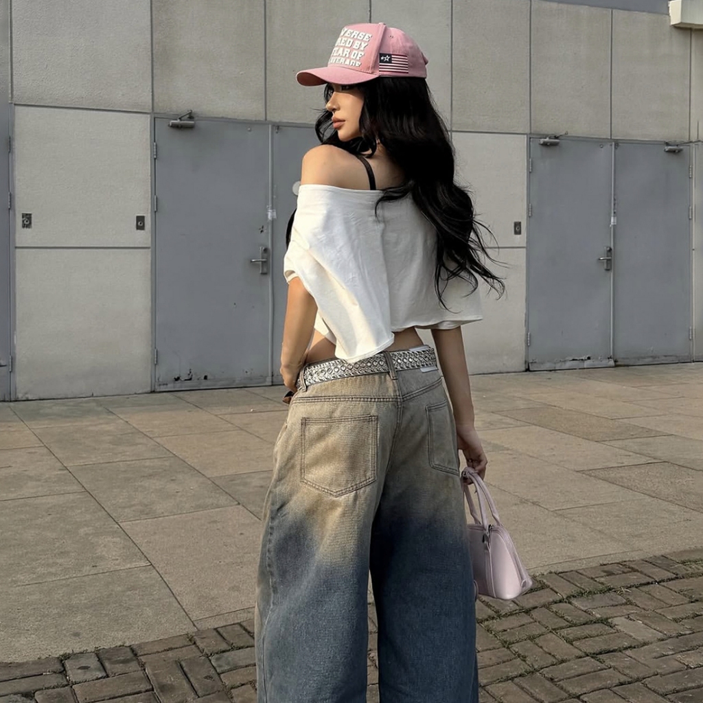 CuteNew Áo Thun Off-Vai In Rốn, Just-Fit, Phong Cách Y2K Cá Tính Cho Mùa Hè