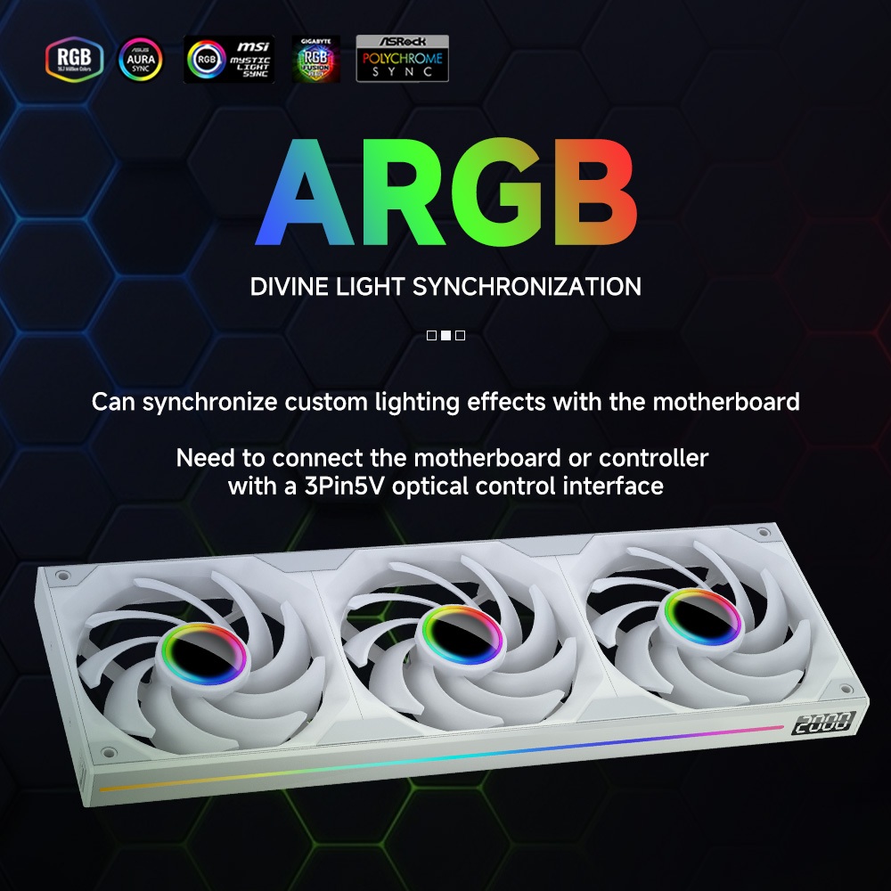 Jungle Leopard Starlink Nhôm ARGB 5V 3PIN Đồng bộ hóa Hiệu ứng ánh sáng tùy chỉnh Quạt CUP 120mm Đồng bộ hóa ánh sáng thần thánh Quạt bên Hiển thị tốc độ Gương lồi trục | BigBuy360 - bigbuy360.vn