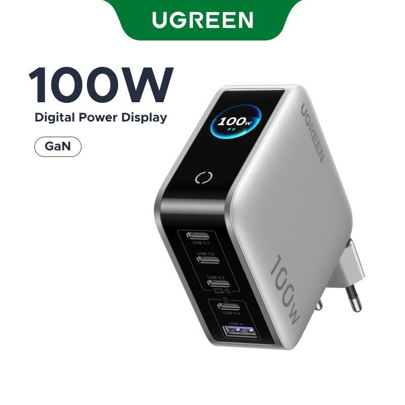 Bộ sạc GaN EU 5 cổng UGREEN 100W (USB-C * 4 / USB-A * 1), Bộ sạc nhanh cho Iphone / Samsung / Máy tính / Ipad | BigBuy360 - bigbuy360.vn