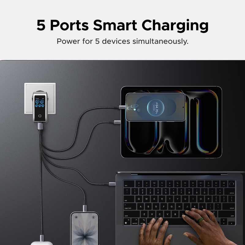 Bộ sạc GaN EU 5 cổng UGREEN 100W (USB-C * 4 / USB-A * 1), Bộ sạc nhanh cho Iphone / Samsung / Máy tính / Ipad | BigBuy360 - bigbuy360.vn