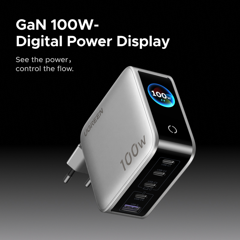 Bộ sạc GaN EU 5 cổng UGREEN 100W (USB-C * 4 / USB-A * 1), Bộ sạc nhanh cho Iphone / Samsung / Máy tính / Ipad | BigBuy360 - bigbuy360.vn