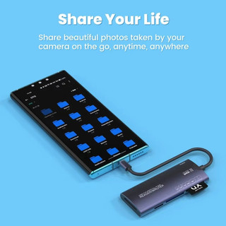Đầu Đọc Thẻ 6 Trong 1 SD TF XD CF M2 Đầu Đọc Thẻ Nhớ Bộ Chuyển Đổi USB Loại C Tốc Độ Cao Truyền Dữ Liệu Cardreader Cho Máy Ảnh Laptop