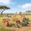 Mô Phỏng Động Vật Mini Bộ Mô Hình Đồ Chơi Sư Tử Hổ Nâu Gấu Cheetah Cá Sấu Voi Tê Giác Nai Sừng Tấm Ngựa Vằn