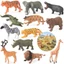 Mô Phỏng Động Vật Mini Bộ Mô Hình Đồ Chơi Sư Tử Hổ Nâu Gấu Cheetah Cá Sấu Voi Tê Giác Nai Sừng Tấm Ngựa Vằn