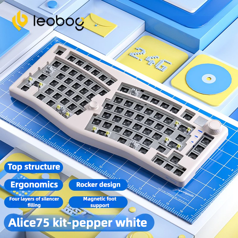 LEOBOG A75 Bộ bàn phím cơ Alice tùy chỉnh 2.4g Không dây ba chế độ Bluetooth RGB Diy Keycap Cấu trúc hàng đầu Trò chơi thể thao điện tử Văn phòng — ảnh 1