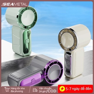 Quạt cầm tay Mini SEAMETAL Air Turbo Tech Có thể điều chỉnh 5 bánh gió Quạt cầm tay siêu yên tĩnh USB có thể sạc lại Màn hình LED bỏ túi Quạt