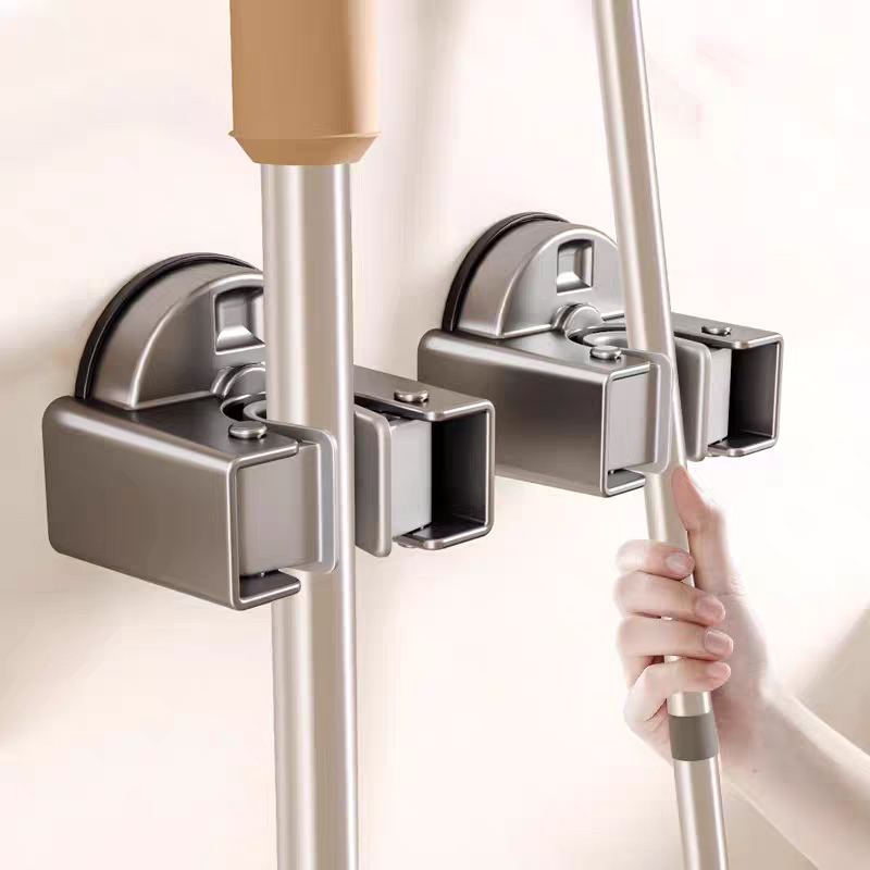 Kẹp lau nhà GuanChuang, móc treo chổi, móc phòng tắm, móc chống thấm nước bằng nhựa, lắp đặt cốc hút
