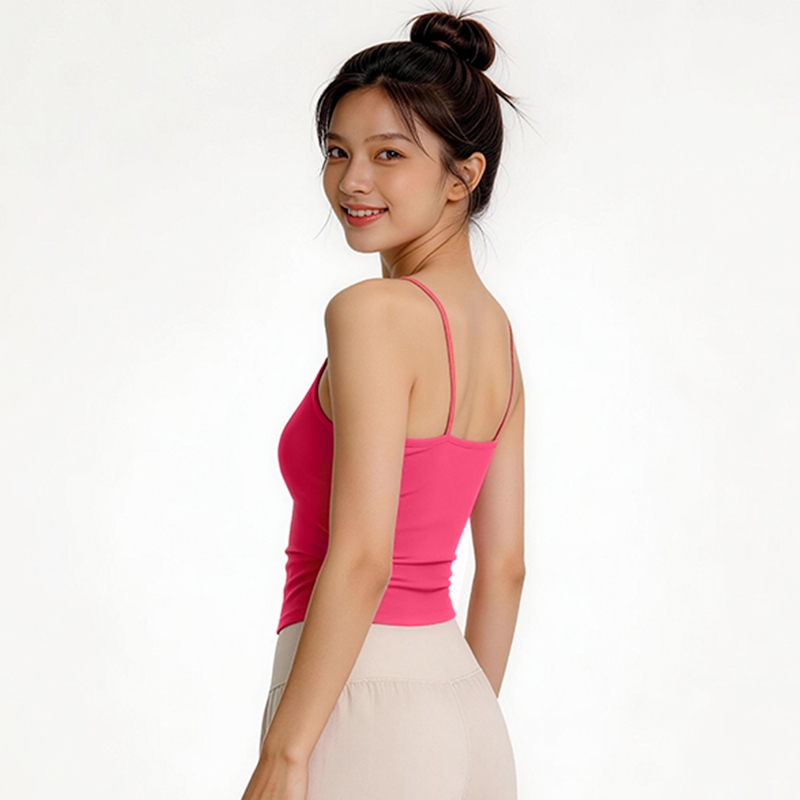 FUYOGI Xe Tăng Thể Thao Top Eo Cinching Thiết Kế Tích Hợp Áo Ngực Tập Thể Dục Tập Yoga Pilates