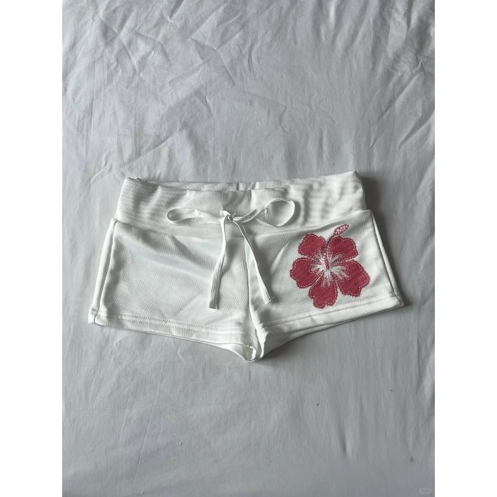 [BANKO] Phiên bản Hàn Quốc dành cho nữ Mùa hè Phong cách mới Hoa hồng Slim-fit Quần short phù hợp thông thường