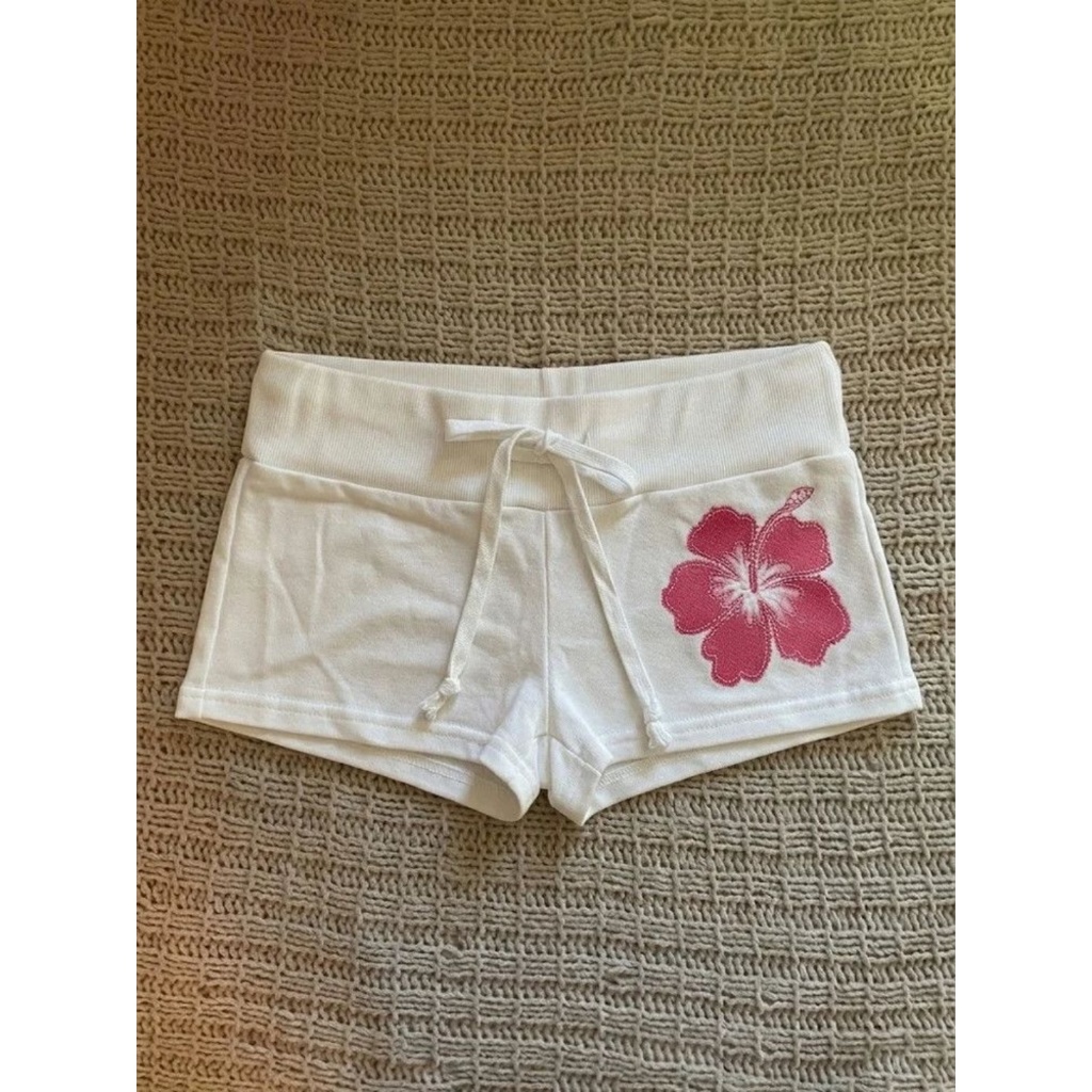 [BANKO] Phiên bản Hàn Quốc dành cho nữ Mùa hè Phong cách mới Hoa hồng Slim-fit Quần short phù hợp thông thường