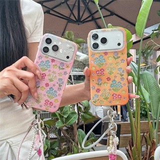 Ốp điện thoại iPhone 17 Pro max Họa tiết hoa màu TPU materia IMD