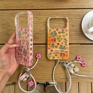 Ốp điện thoại iPhone 17 Pro max Họa tiết hoa màu TPU materia IMD