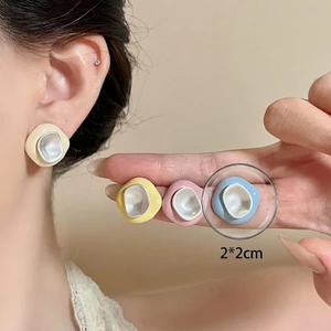 Bông tai macaron ngọc trai giả, ngọt ngào cho hàng ngày và dự tiệc