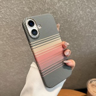Dành cho iPhone 11 16 Pro Max 14 Pro 12 Pro 13 15 Plus Ốp điện thoại lỗ lớn Kevlar nối r hoàng hôn màu cam chống rơi và chống sốc PC họa tiết sợi carbon Vỏ bảo vệ điện thoại