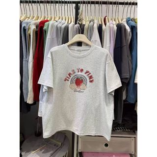 Áo Thun Nữ In Hình Hoạt Hình, Chất Liệu Cotton