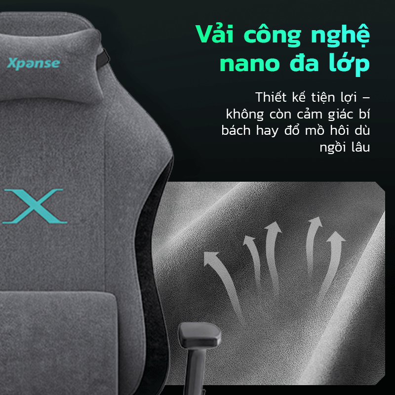 Ghế game gaming Xpanse X3 đệm không cánh nâng cấp, vải Nano-Tech,  ghế công thái học | ghế văn phòng | ghế làm việc